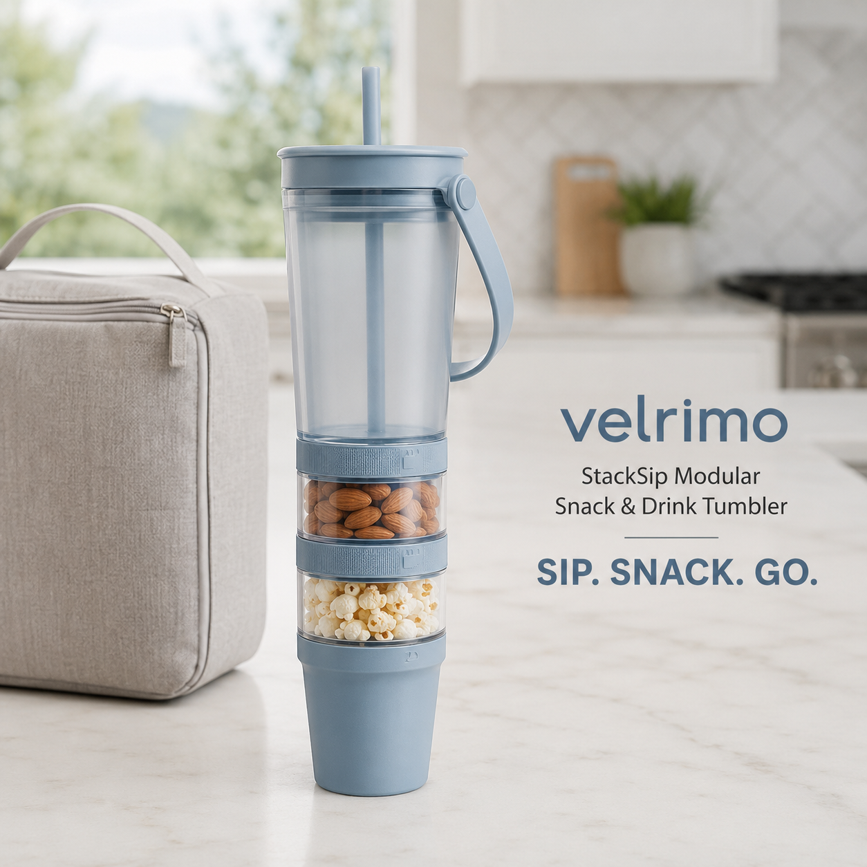 Velrimo StackSip Modular Snack & Drink Tumbler