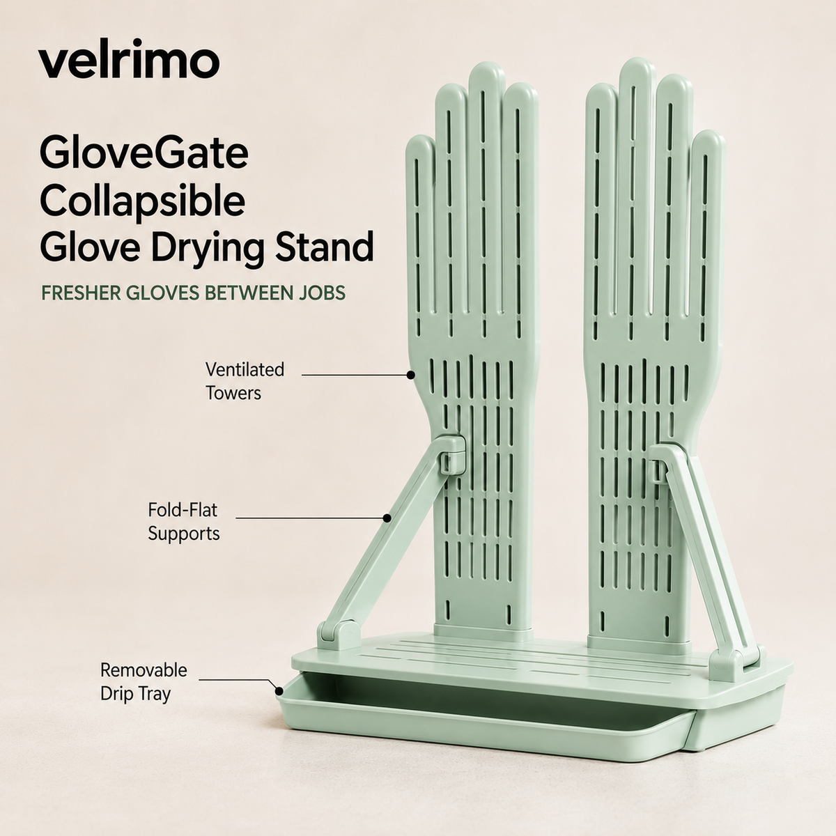 Velrimo GloveGate Collapsible Glove Drying Stand