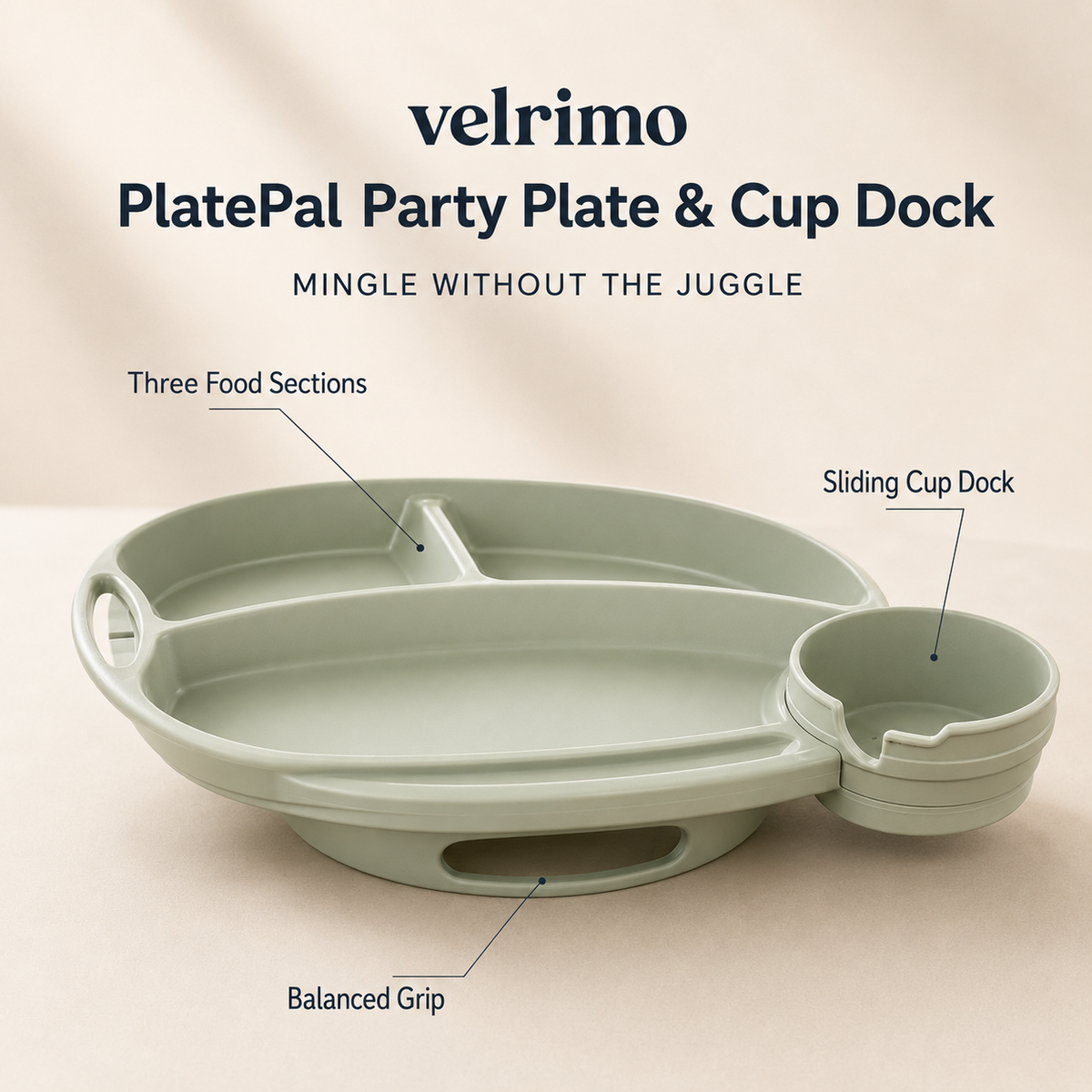 Velrimo PlatePal Party Plate & Cup Dock