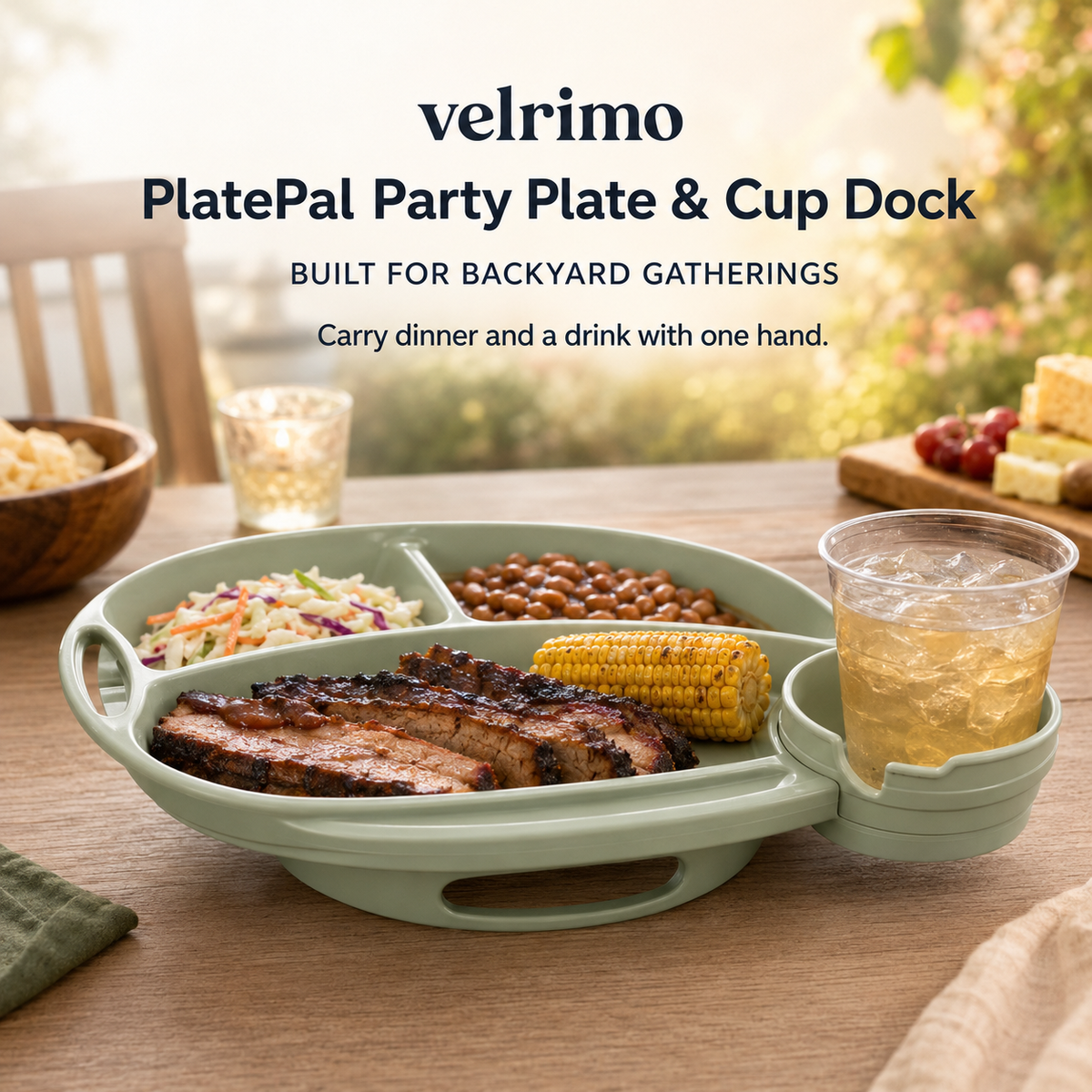 Velrimo PlatePal Party Plate & Cup Dock